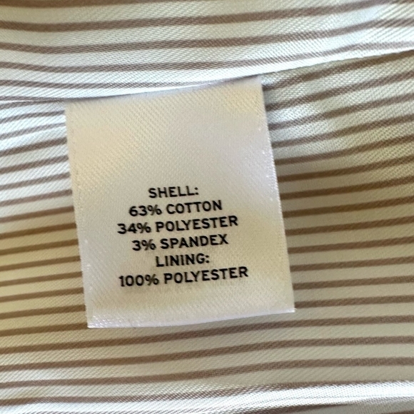 NWT Women’s Dress Jacket  HALOGEN Beige Cotton Button Front Long Sleeve Blazer - Picture 5 of 6